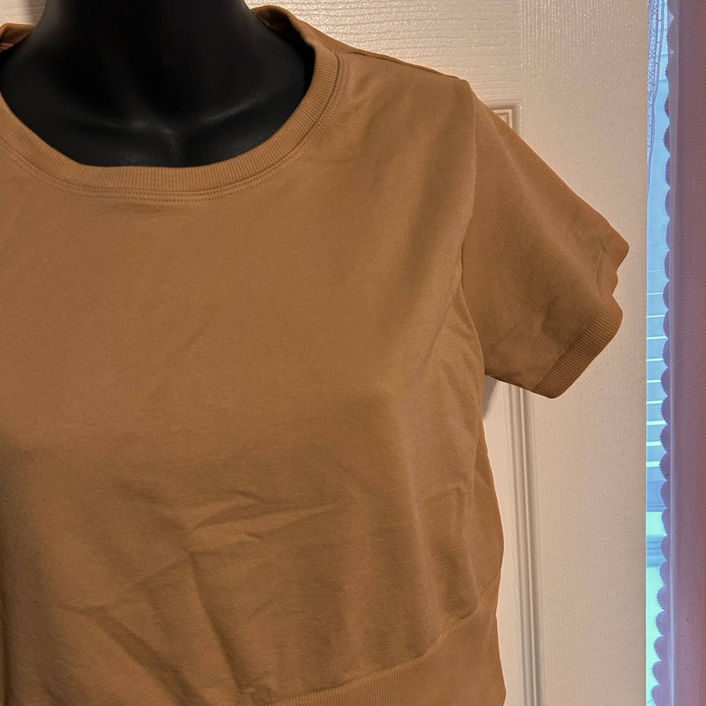 Aerie Offline Tan Cropped Tee View 5